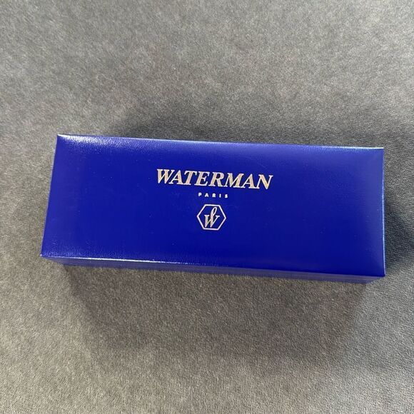 Waterman Stainless Steel Ball Point Pen & Pencil Set Silver Gold Trim Medium NEW - Picture 5 of 14